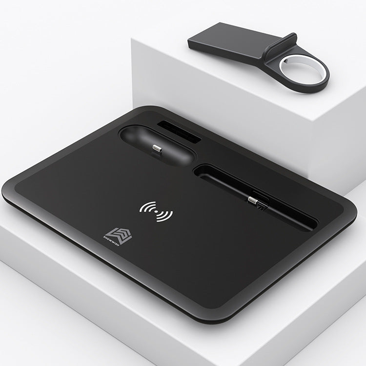 Mobile phone 4-in-1 wireless charger, mobile phone earphones, watch holder 15W fast charging, desktop phone charging holder