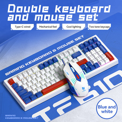 T-WOLF TF610 wired gaming mouse keyboard mechanical set 6D
