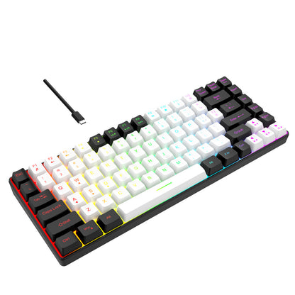 Wired private mold K84 mini keyboard RGB luminous desktop laptop office color matching