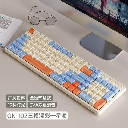 GK65/85/102 Wireless Bluetooth three-mode mechanical keyboard, customized game competitive office keyboard
