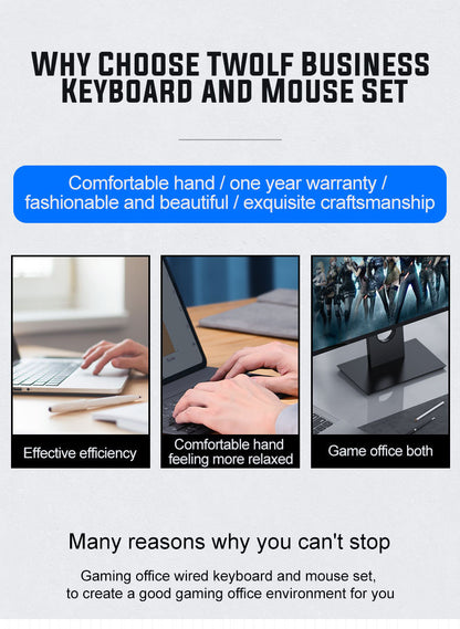 TF500 keyboard and mouse set Spanish business usb wired keyboard mouse game office desktop