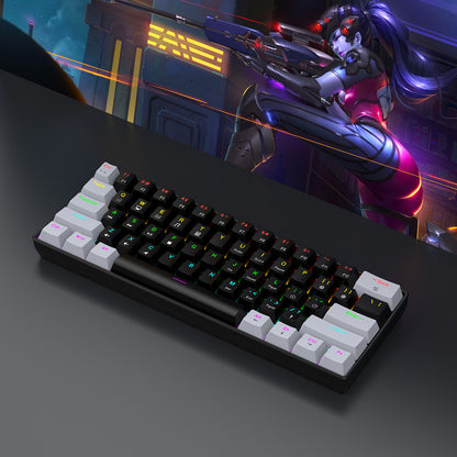 Keyboard G61-2 Gaming Mini RGB Illuminated keyboard Mechanical feel portable compact computer keyboard