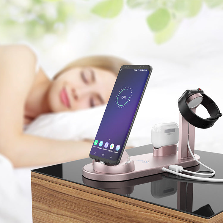 AirPods wireless charging, earphone watch three-in-one iwatch charging bracket QI certification
