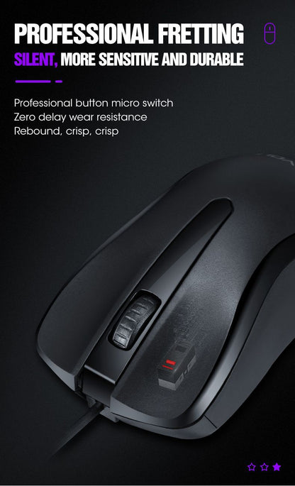 V12 Wired Mouse Classic Laptop Desktop USB Business Office Silent Extended Cable Silent