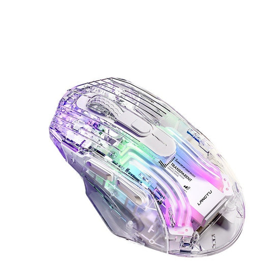 G4 three-mode bluetooth wireless transparent mouse RGB light effect silent office e-sports game mouse