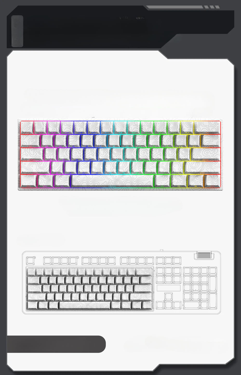 YK61 Keyboard Wired Magnetic Axis Mechanical e-sports gaming keyboard with RGB backlighting and adjustable key travel