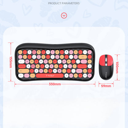TF660 wireless bluetooth keyboard and mouse set round button color lipstick girl punk retro explosion