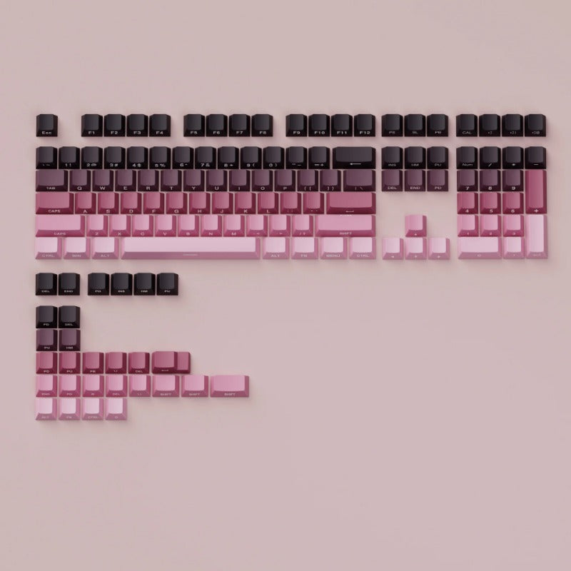 High side engraved transparent keycap PBT two-color gradual change full set of thermal sublimation personalized keyboard cap