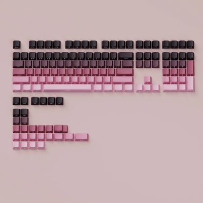 High side engraved transparent keycap PBT two-color gradual change full set of thermal sublimation personalized keyboard cap