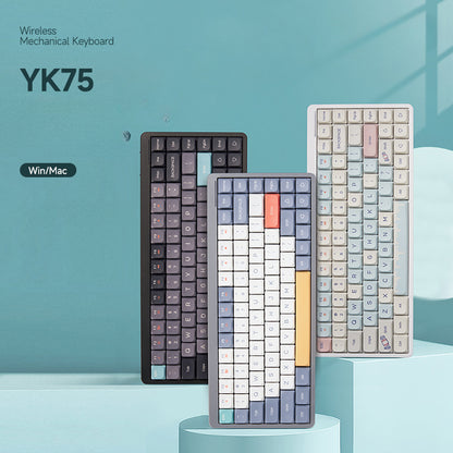 Customized red axis, green axis, low axis computer keyboard, silent office, high-value wireless Bluetooth mechanical keyboard three-mode