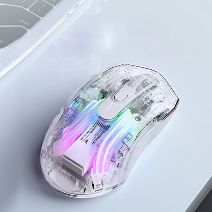 G4 three-mode bluetooth wireless transparent mouse RGB light effect silent office e-sports game mouse