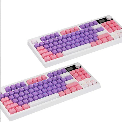 87-Key three-mode kit, customized keyboard for girls, high-value screen knob, glare wireless e-sports mechanical keyboard
