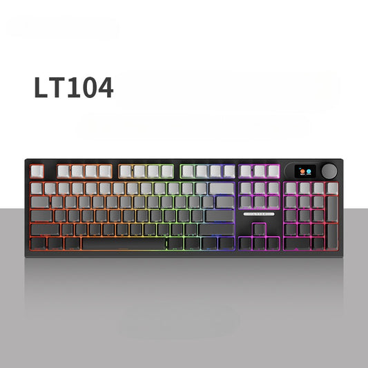 LT104 side engraved gradual change customized mechanical keyboard wireless 2.4g Bluetooth three-mode RGB keyboard