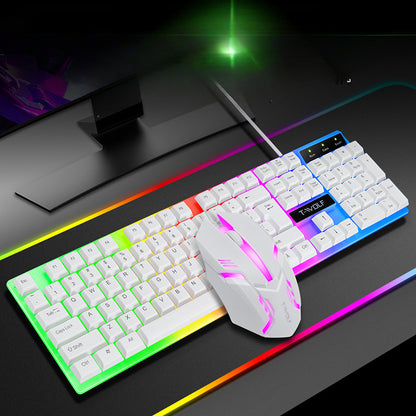 TF230 wired luminous keyboard and mouse, game office computer wired keyboard and mouse set