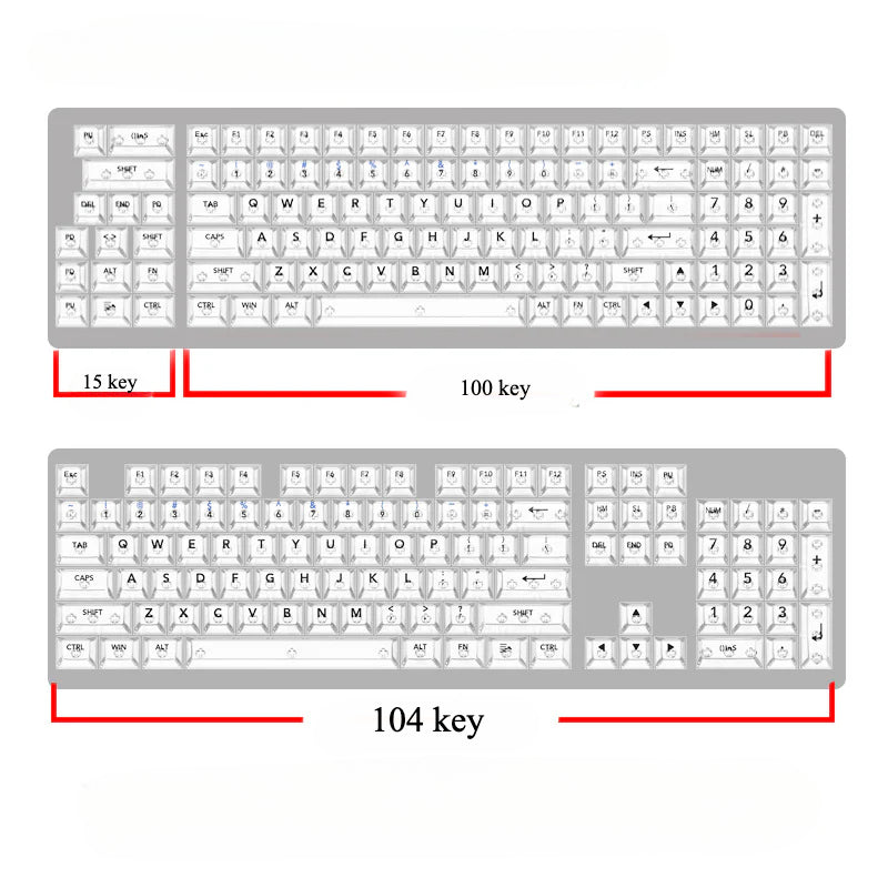 GK002 High-transparency fog-transparent matte transparent keycaps