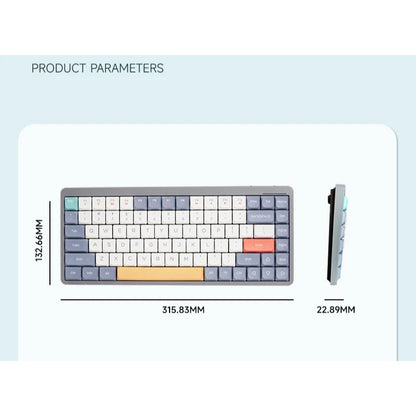 YK75 three-mode mechanical low axis keyboard 84 keys portable office game notebook tablet wireless keyboard