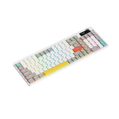 Low axis mechanical keyboard YK100 wireless bluetooth wired three-mode RGB screen computer office keyboard