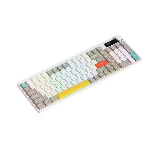 Low axis mechanical keyboard YK100 wireless bluetooth wired three-mode RGB screen computer office keyboard