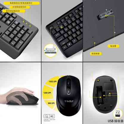 Wireless Keyboard Mouse Kit Portable Cheap Cost Effective Laptop Desktop Computer