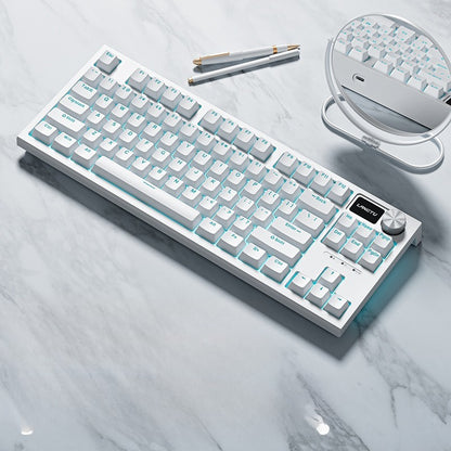 LT84 three-mode hot-swappable wireless bluetooth mechanical keyboard customized wired green axis e-sports gaming keyboard