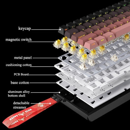 H60HE Bluetooth keyboard 61 key aluminum mechanical magnetic axis keyboard side engraved