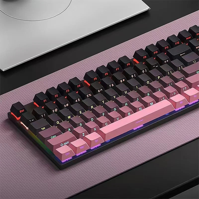 High side engraved transparent keycap PBT two-color gradual change full set of thermal sublimation personalized keyboard cap