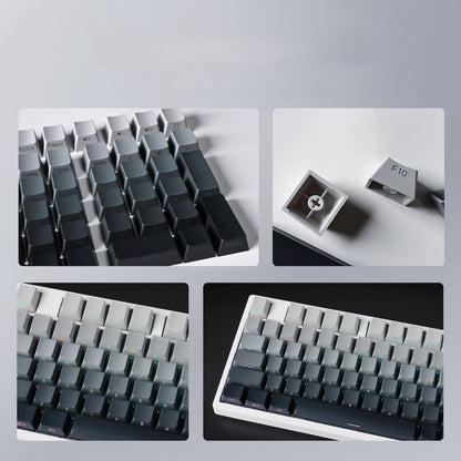 High side engraved transparent keycap PBT two-color gradual change full set of thermal sublimation personalized keyboard cap