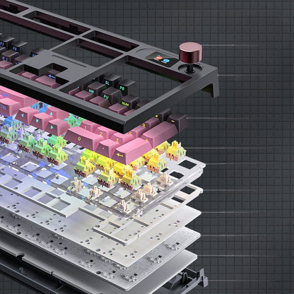LT104 side engraved gradual change customized mechanical keyboard wireless 2.4g Bluetooth three-mode RGB keyboard