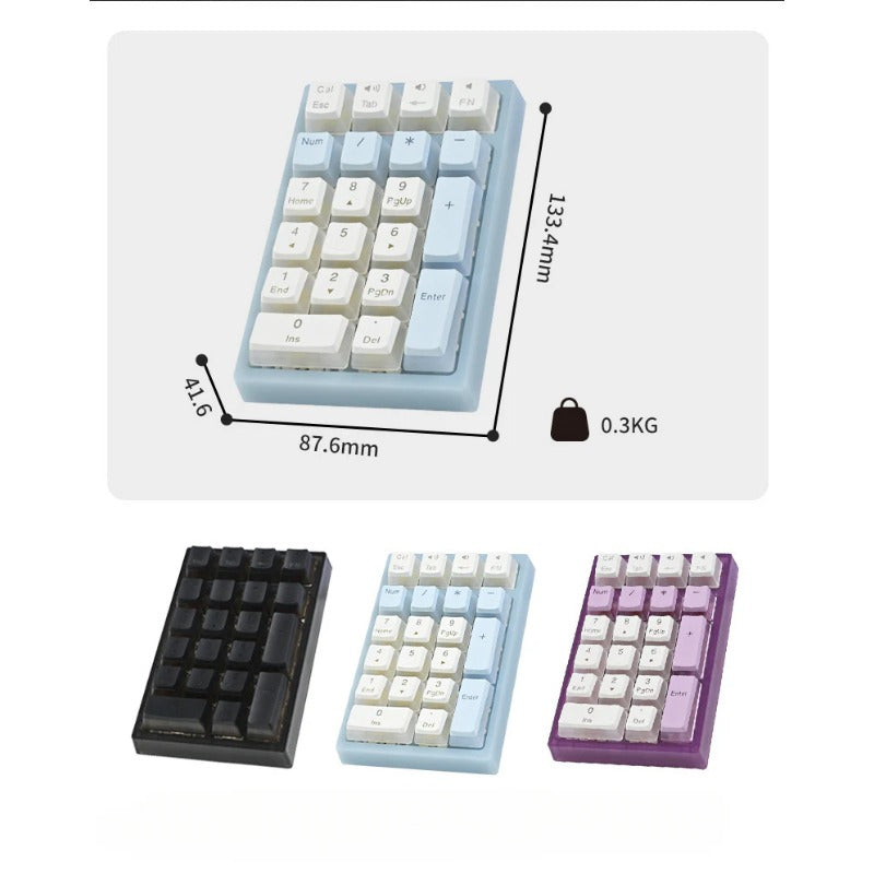 K10 wired RGB numeric keyboard portable TYPE-C interface small mechanical keyboard