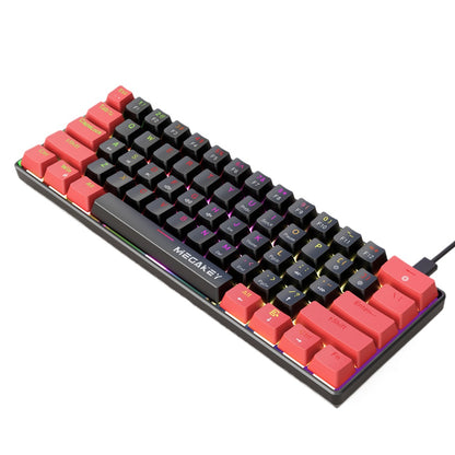 MK761 61 key mechanical keyboard double spell wired colorful mixed light high value portable small e-sports key