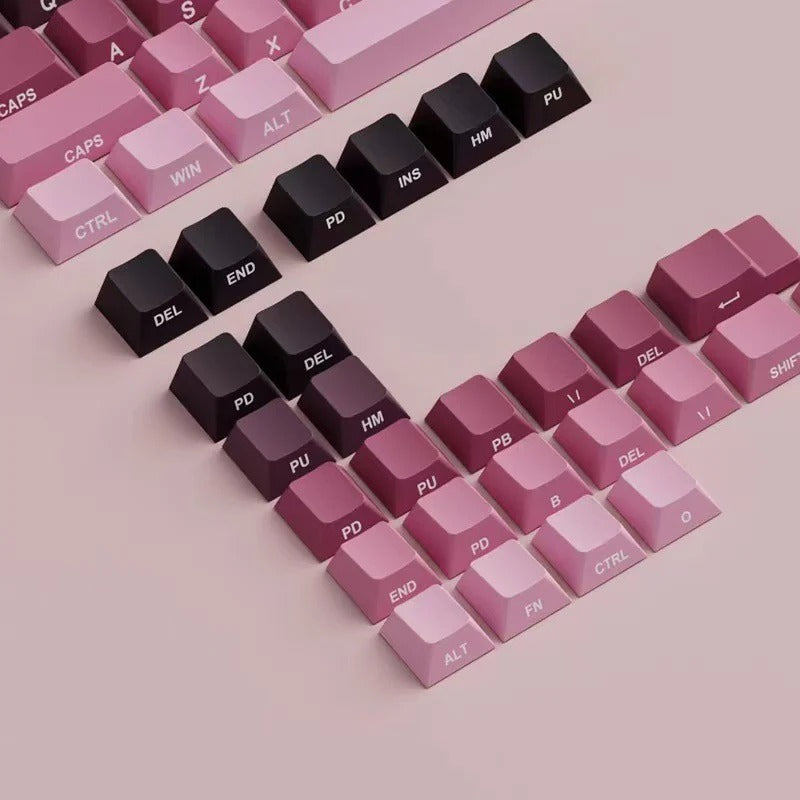 High side engraved transparent keycap PBT two-color gradual change full set of thermal sublimation personalized keyboard cap