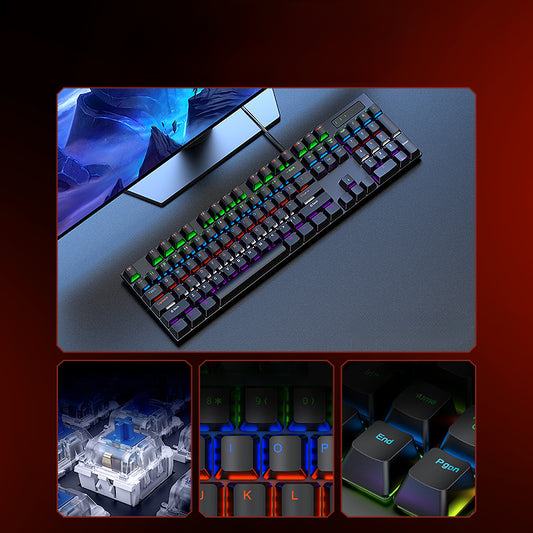 TF700 real mechanical high-end keyboard, mouse and earphones four-piece e-sports game mechanical set