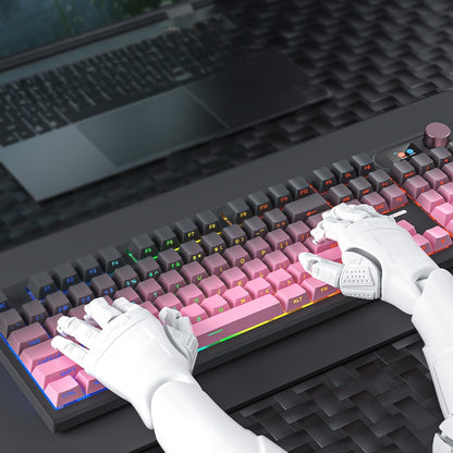 LT104 side engraved gradual change customized mechanical keyboard wireless 2.4g Bluetooth three-mode RGB keyboard